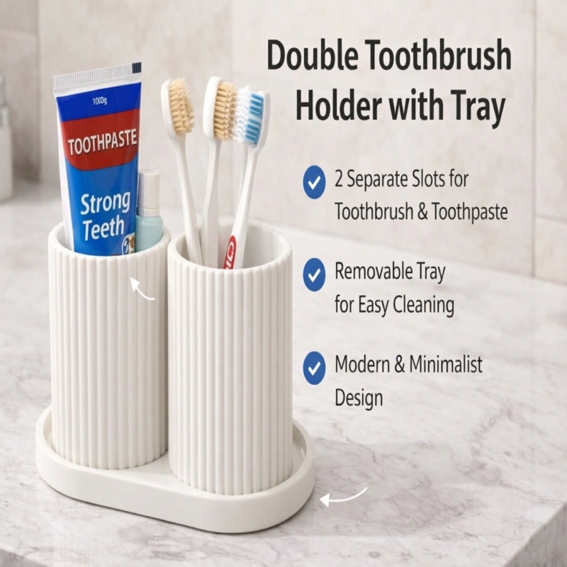 Compact toothbrush holder dimensions 15cm width showing space-saving design for small bathrooms