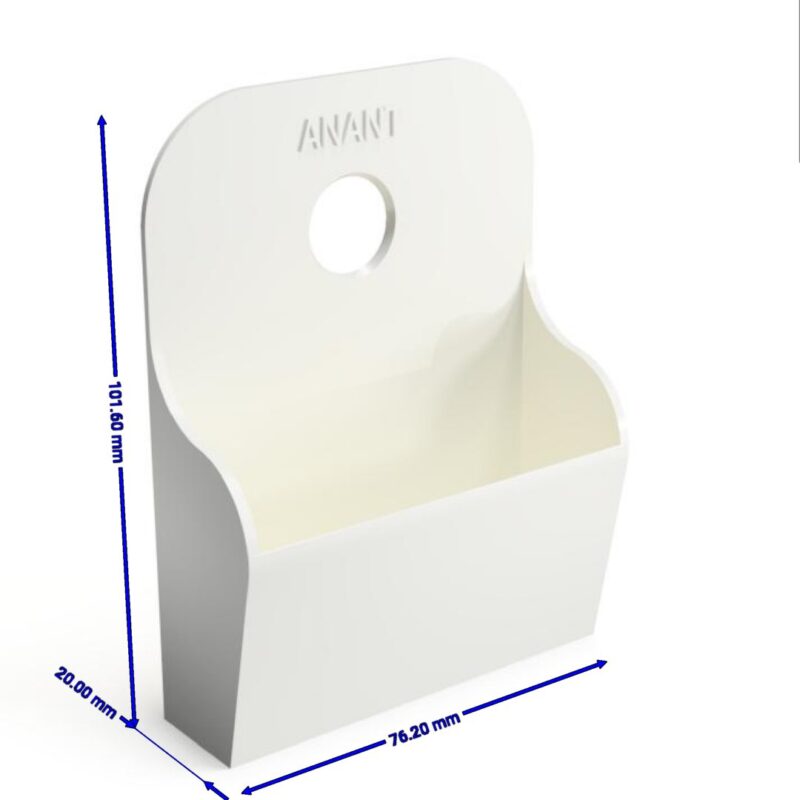 Drill dust collector hanging on a tool board using the built-in hanging hole