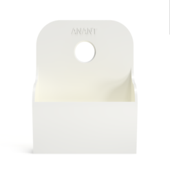 Using Anant drill dust catcher against a wall to prevent mess while drilling