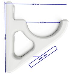 Set of two white universal firearm display clamps for home armory and gun room organization