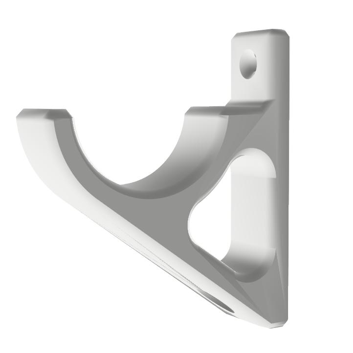 Close up of protective curved gun holder clamp showing smooth finish to prevent firearm scratches