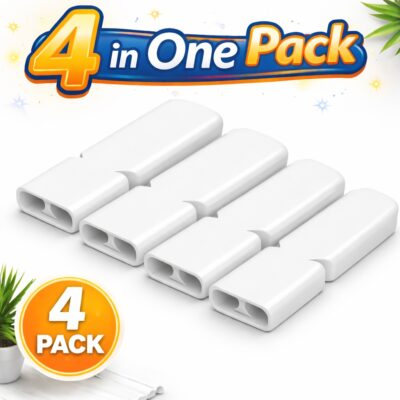 Set of 4 white portable whistles for sports, camping, hiking, and emergency alerts