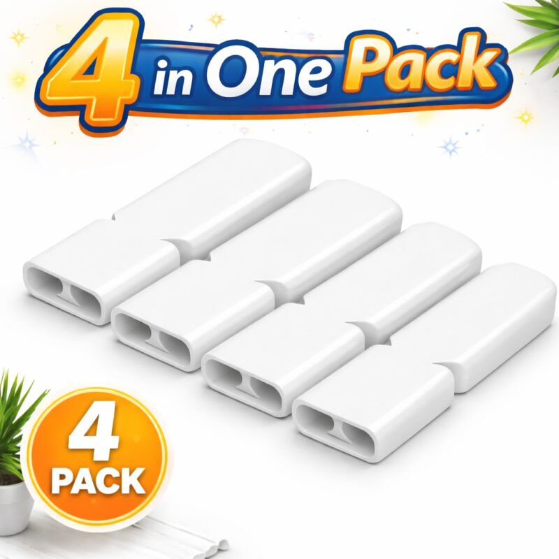 Set of 4 white portable whistles for sports, camping, hiking, and emergency alerts